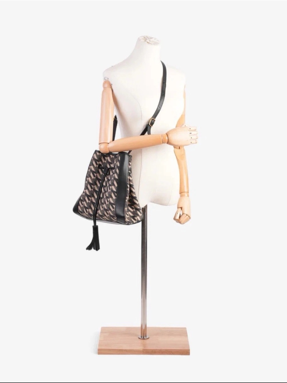 Mulberry Monogram Drawstring Shoulder Bag - Black/Tan
